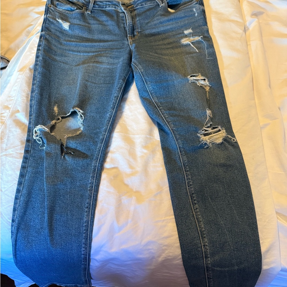 Old Navy Blue Skinny Jeans with Distressed Details
